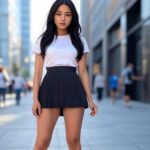 cida pleated mini skirt in dark charcoal​